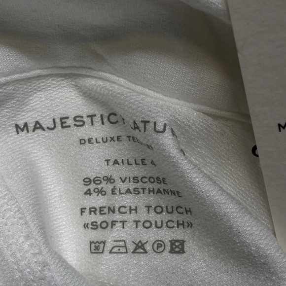 Majestic Filatures Womens Jacket White Size XL EU 4 French Terry Moto Full Zip - Picture 11 of 15